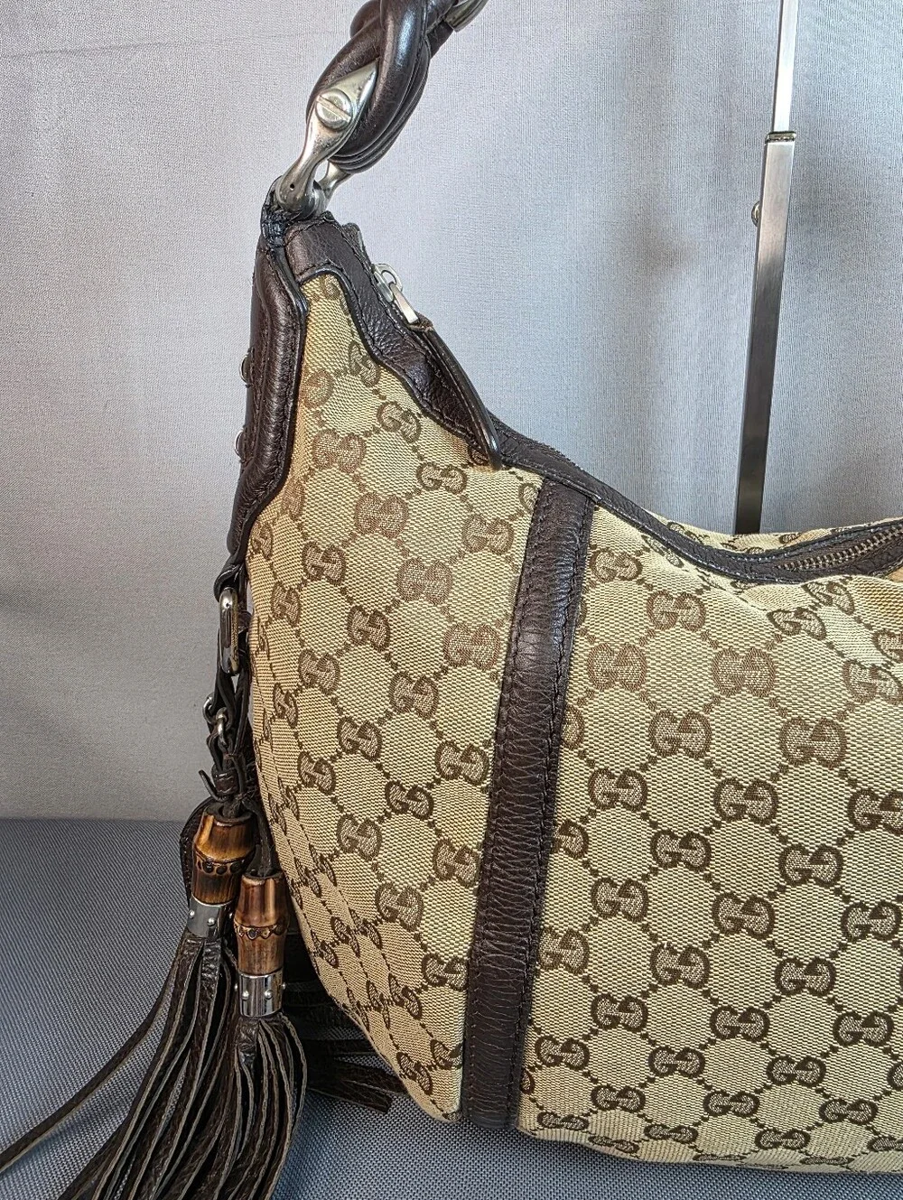 ✨️GUCCI GG Canvas Techno Horsebit Hobo Bag